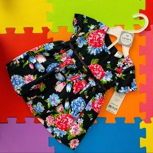 Baby girl floral cotton dress with bloomers